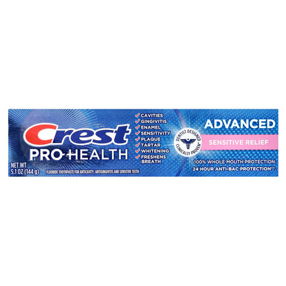 Crest, Pro-Health Advanced, Fluoride Toothpaste, Sensitive Relief, 5.1 oz (144 g)