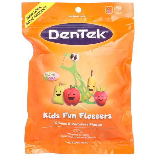 DenTek, Kids Fun Flossers, Wild Fruit, 90 Floss Picks
