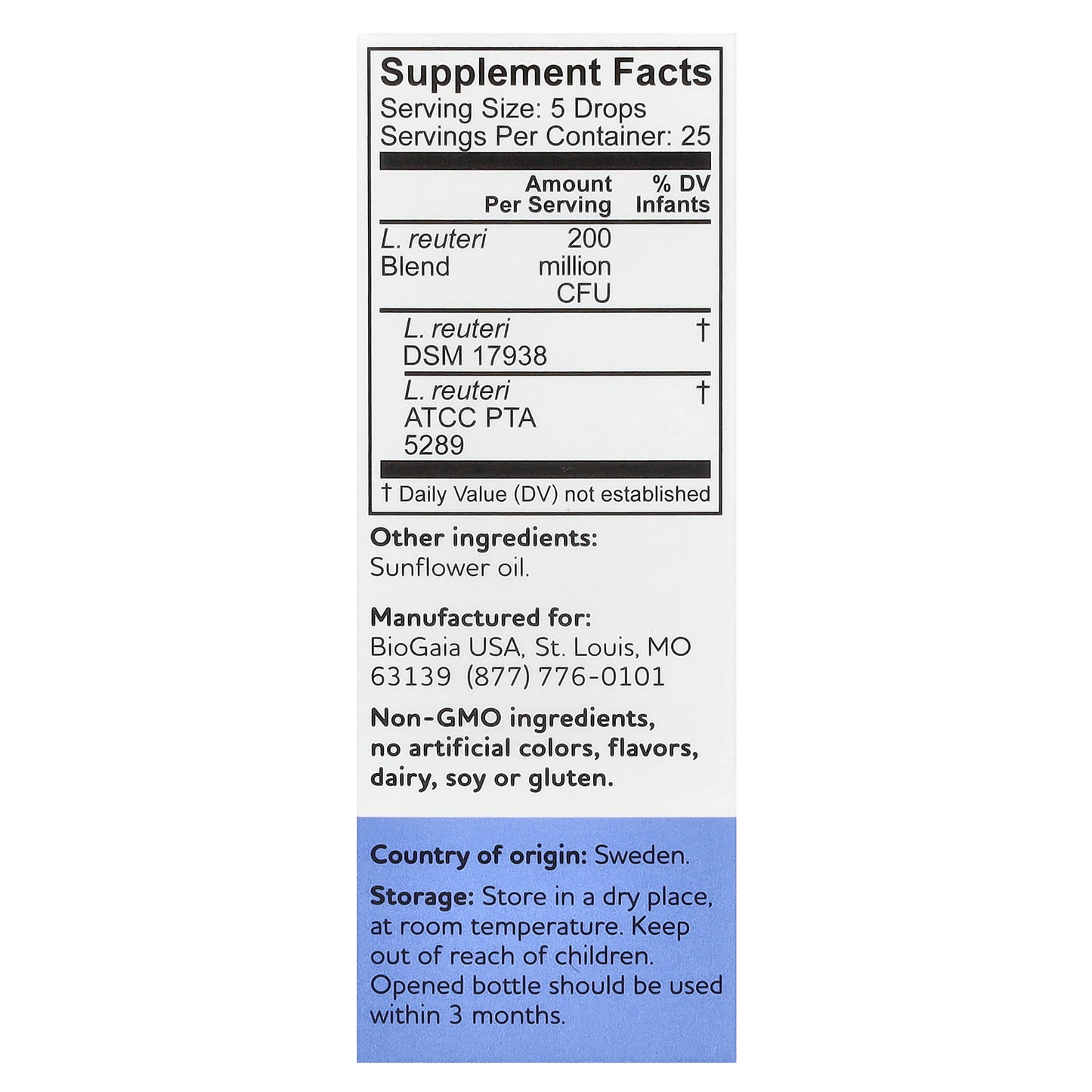 BioGaia, Nurture & Grow Drops, 1+ Years, 200 Million CFU, 0.17 fl oz (5 ml)