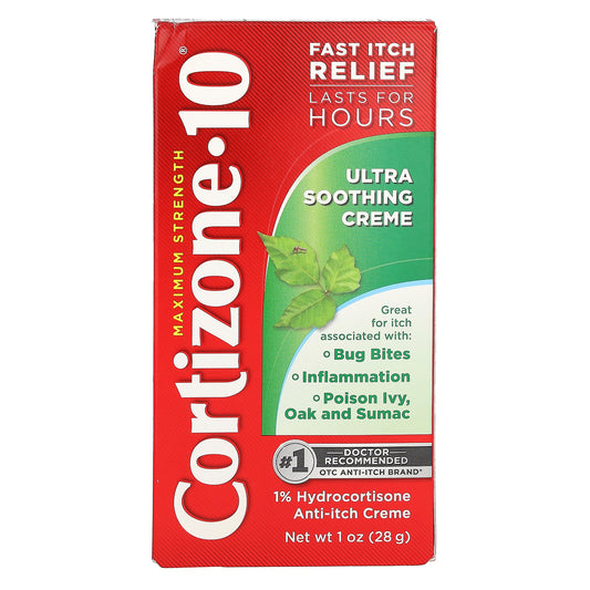 Cortizone 10, Maximum Strength, Ultra Soothing Creme, 1 oz (28 g)