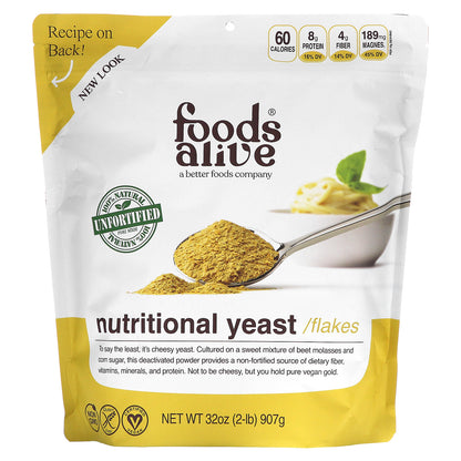 Foods Alive, Nutritional Yeast Flakes, Unfortified, 2 lb (907 g)