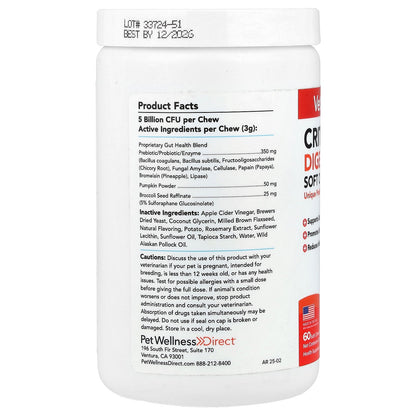 VetSmart Formulas, Critical Digestive Restore Soft Chew, For Dogs, 60 Soft Chews, 6.3 oz (180 g)
