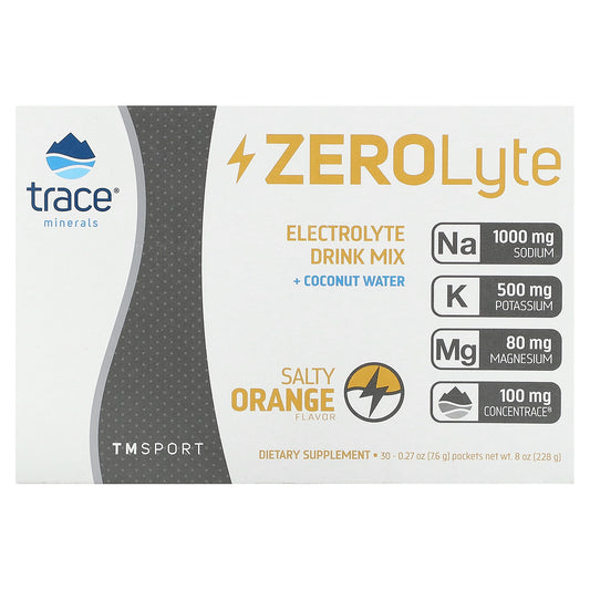 Trace, TM Sport, ZeroLyte, Electrolyte Drink Mix, Salty Orange, 30 Packets, 0.27 oz (7.6 g) Each