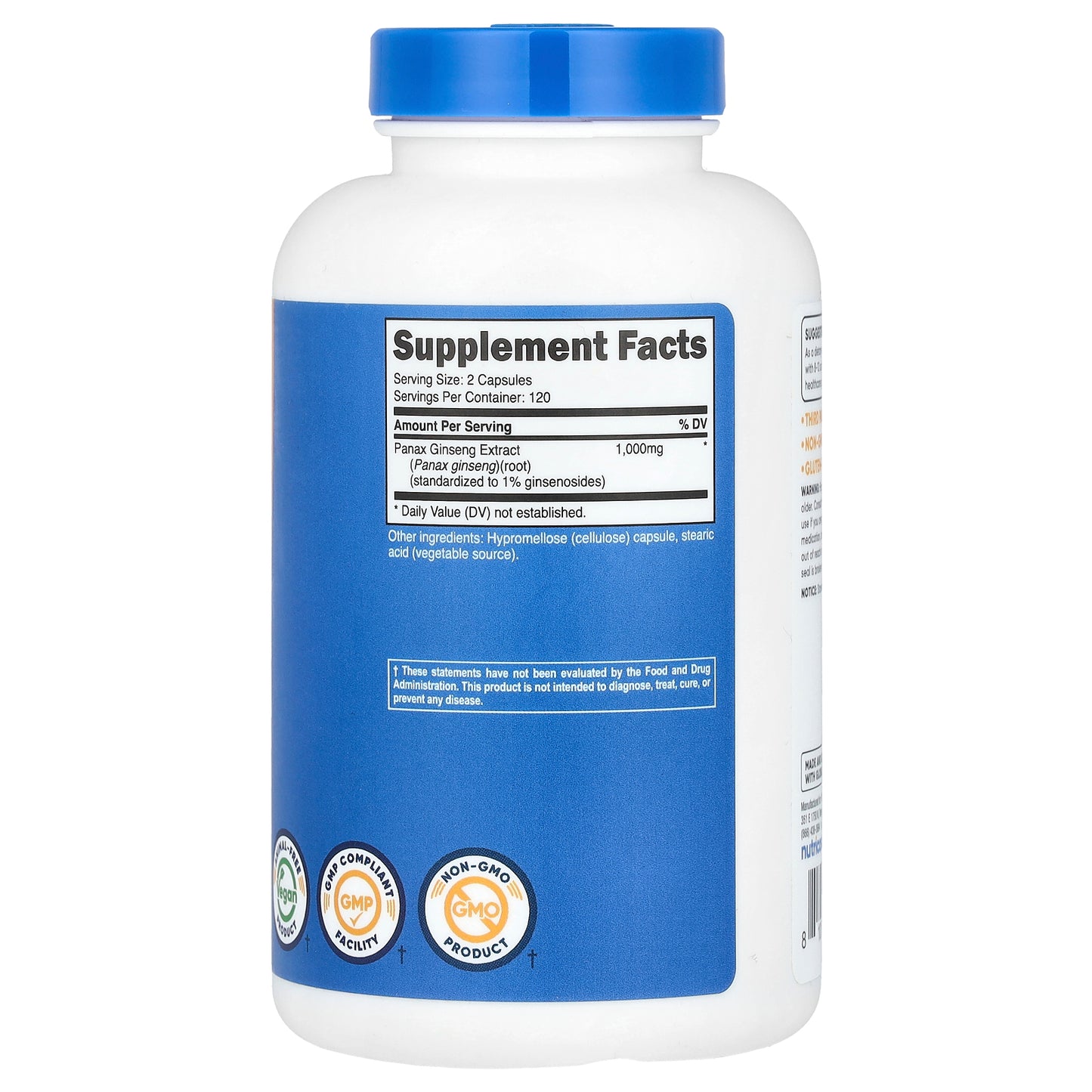 Nutricost, Panax Ginseng, 240 Capsules (500 mg per Capsule)