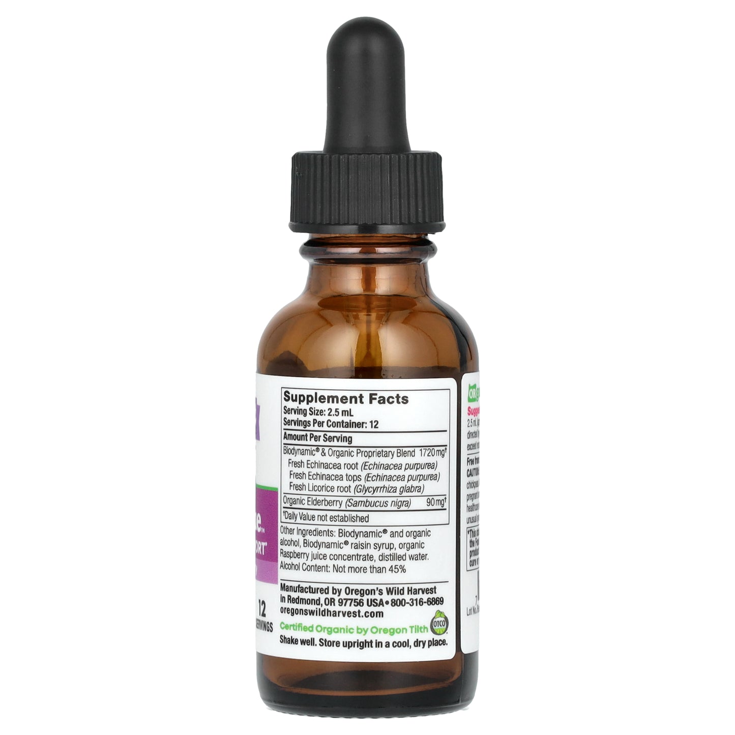 Oregon's Wild Harvest, Biodynamic, To The Rescue, Elderberry + Raspberry, 1 fl oz (30 ml)