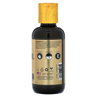 Okay Pure Naturals, For Men, Castor Oil, Hair & Beard, 4 oz (118 ml)