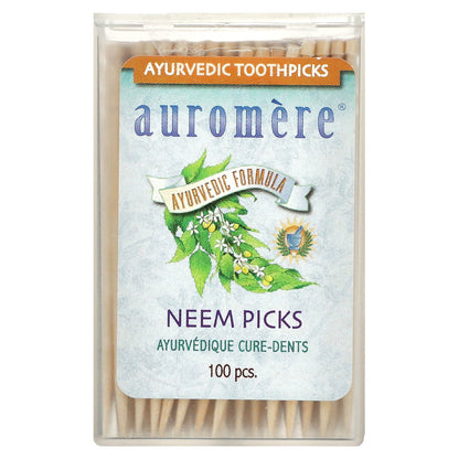Auromere, Ayurvedic Toothpicks, Neem Picks, 100 Pieces