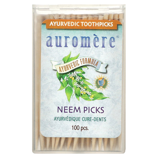 Auromere, Ayurvedic Toothpicks, Neem Picks, 100 Pieces