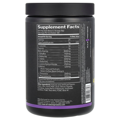 Rule One Proteins, Energized Amino, Grape, 9.52 oz (270 g)