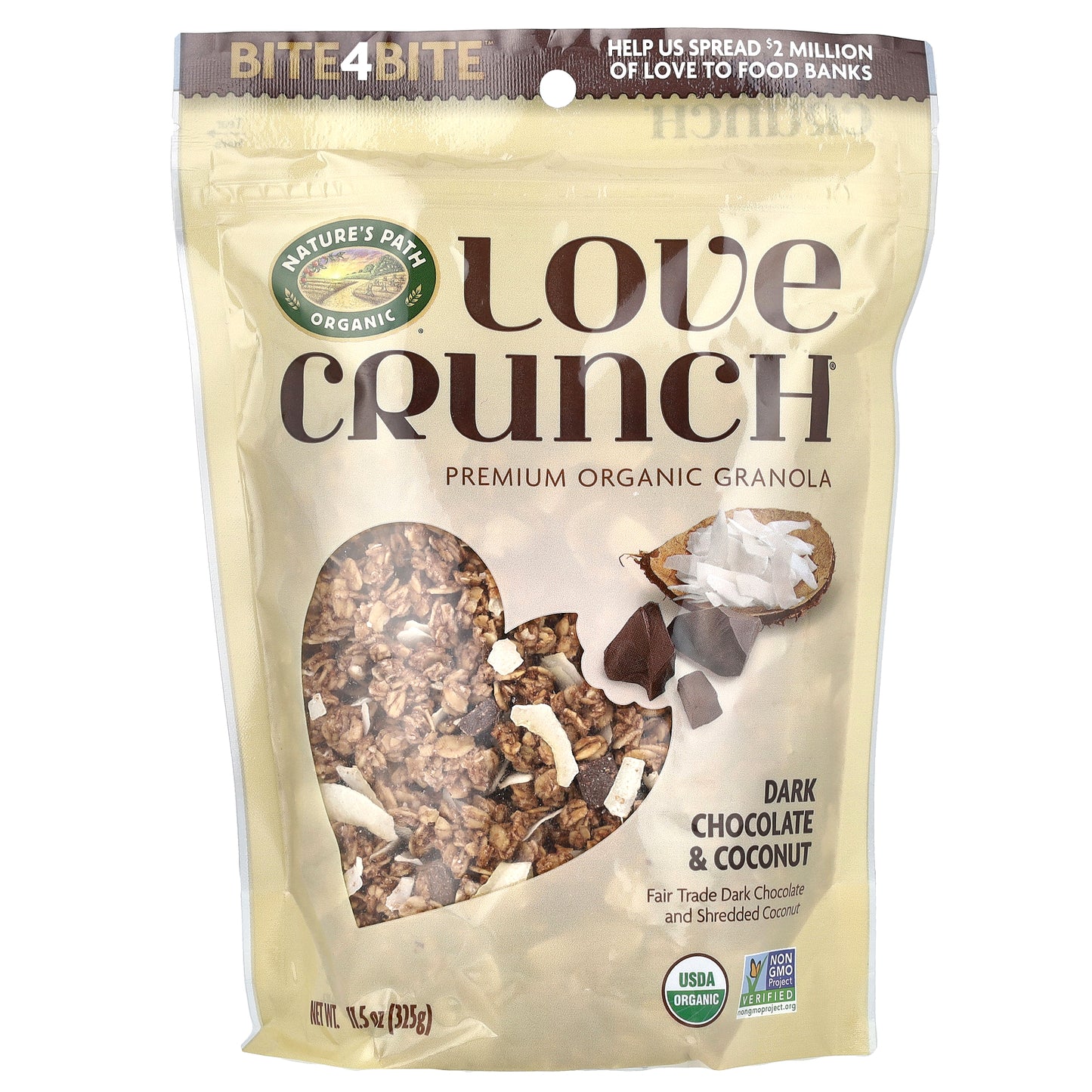 Nature's Path, Love Crunch®, Premium Organic Granola, Dark Chocolate & Coconut, 11.5 oz (325 g)