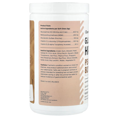 Chew + Heal, Glucosamine Hip + Joint, For Dogs, Peanut Butter, 90 Soft Chews, 9.52 oz (270 g)