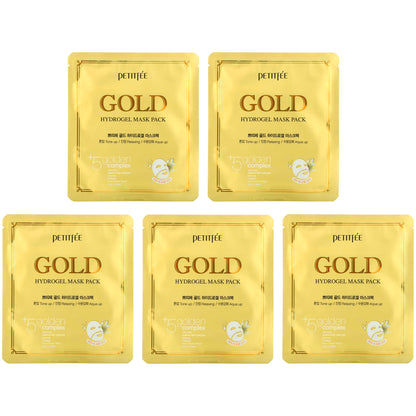 Petitfee, Gold Hydrogel Beauty Mask Pack, 5 Sheets, 32 g Each