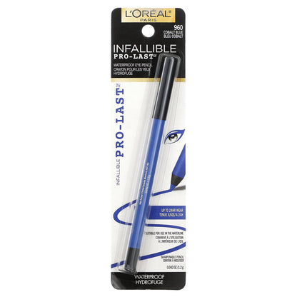 L'Oréal, Infallible Pro-Last™, Waterproof  Eye Pencil, 960 Cobalt Blue, 0.042 oz (1.2 g)