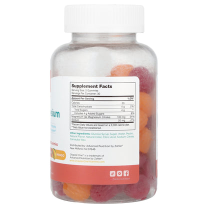 Chapter One, Magnesium Gummies, Raspberry Mango, 60 Gummies (50 mg per Gummy)