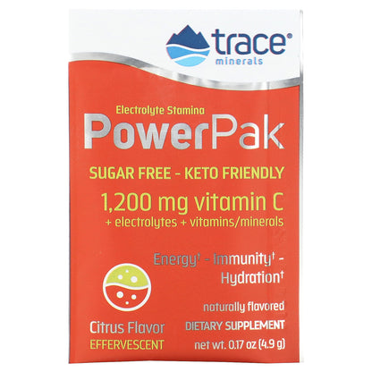 Trace, Power Pak, Zero Sugar, Citrus, 30 Stick Packets, 0.22 oz (6.1 g) Each