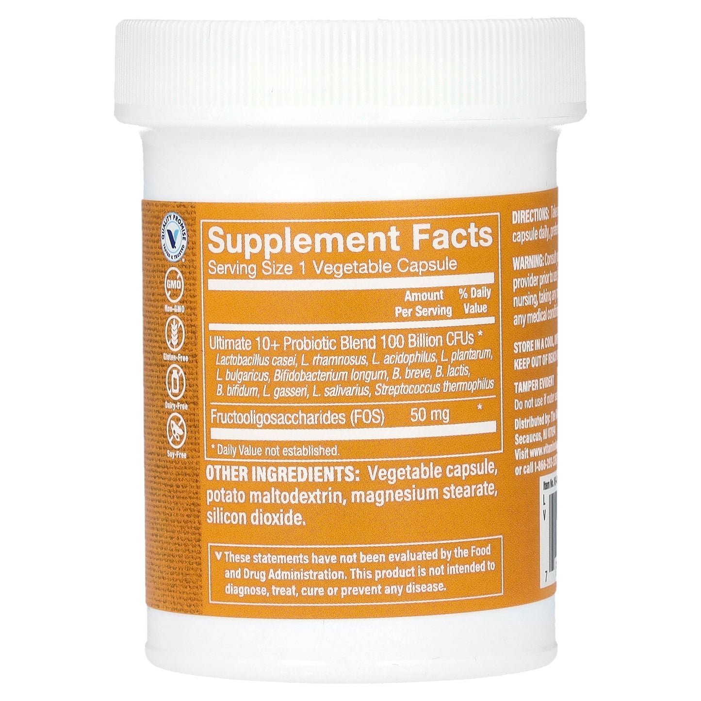 The Vitamin Shoppe, Ultimate 10+ Probiotics, 100 Billion CFU, 30 Vegetable Capsules