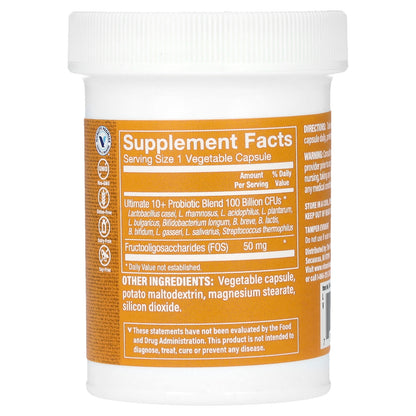 The Vitamin Shoppe, Ultimate 10+ Probiotics, 100 Billion CFU, 30 Vegetable Capsules