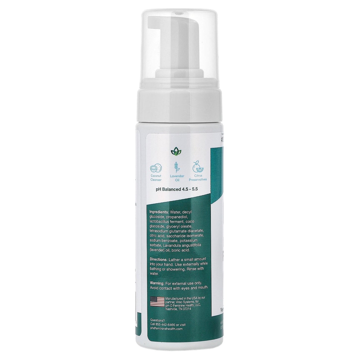 pH-D Feminine Health, Boric Acid Foam Wash, Sensitive, 6 fl oz (177 ml)