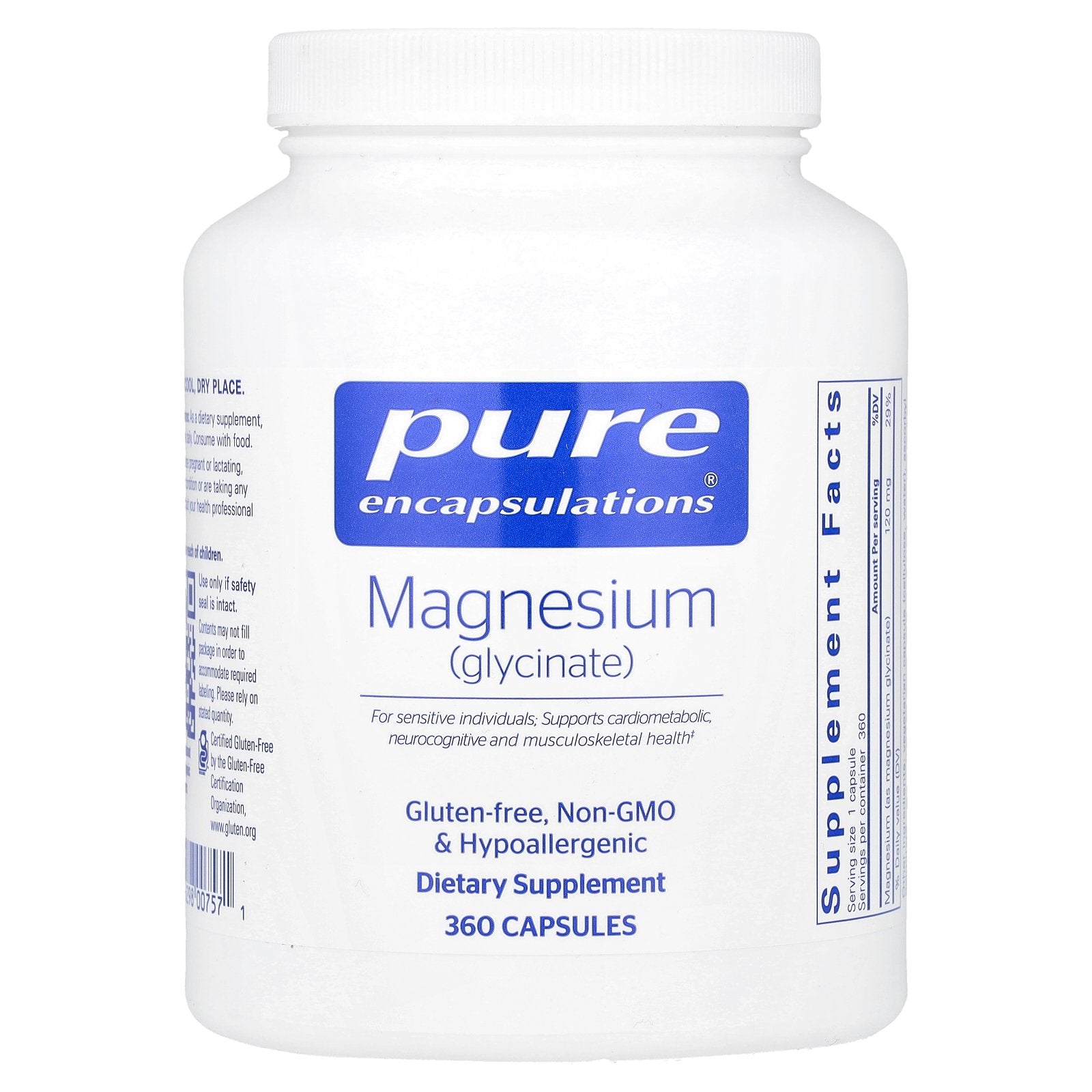 Pure Encapsulations, Magnesium (Glycinate), 360 Capsules (120 mg per Capsule)