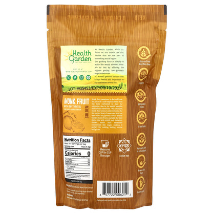 Health Garden, Monk Fruit With Erythritol, Golden, 16 oz (454 g)