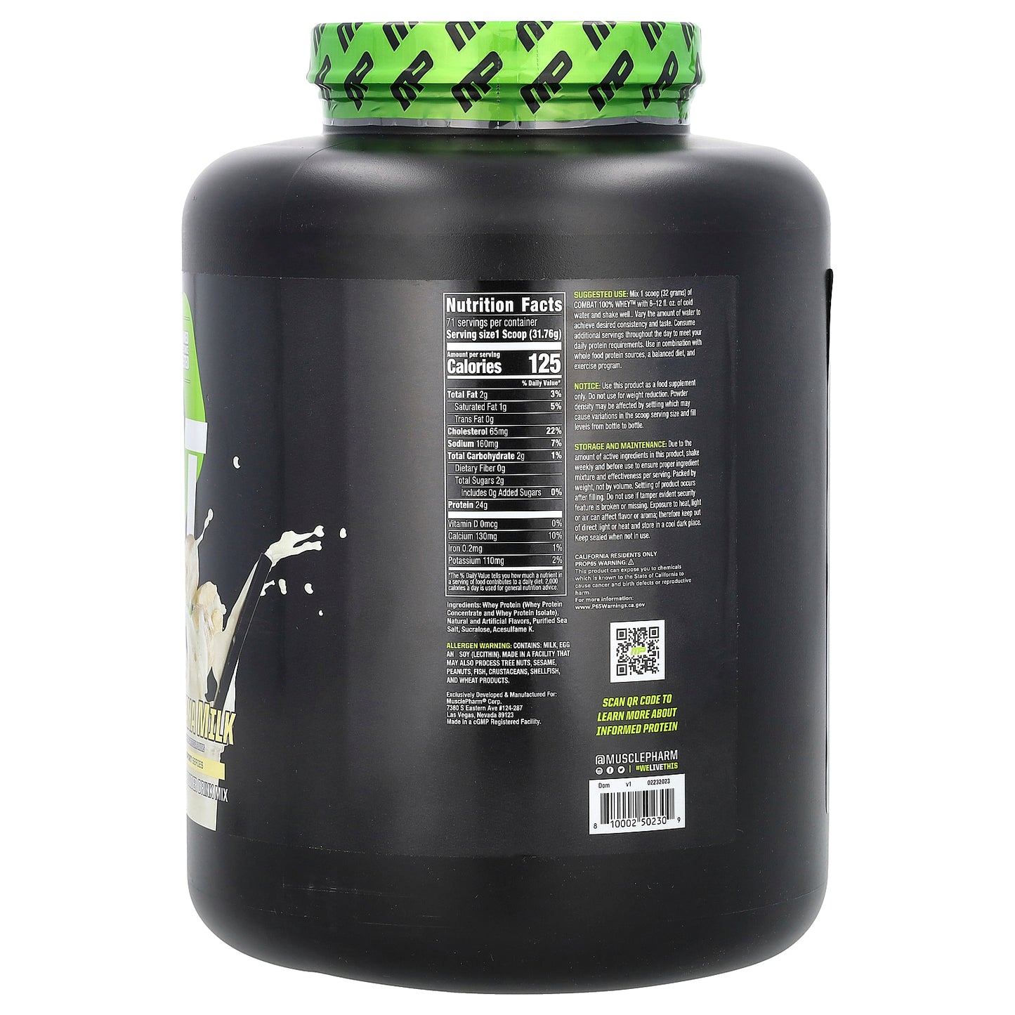 MusclePharm, Combat 100% Whey, Banana Milk, 5 lb (2.25 kg)