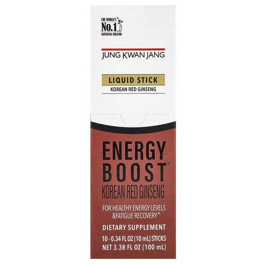 CheongKwanJang, Korean Red Ginseng Liquid Sticks, Energy Boost, 1,000 mg, 10 Sticks, 0.34 fl oz (10 ml) Each