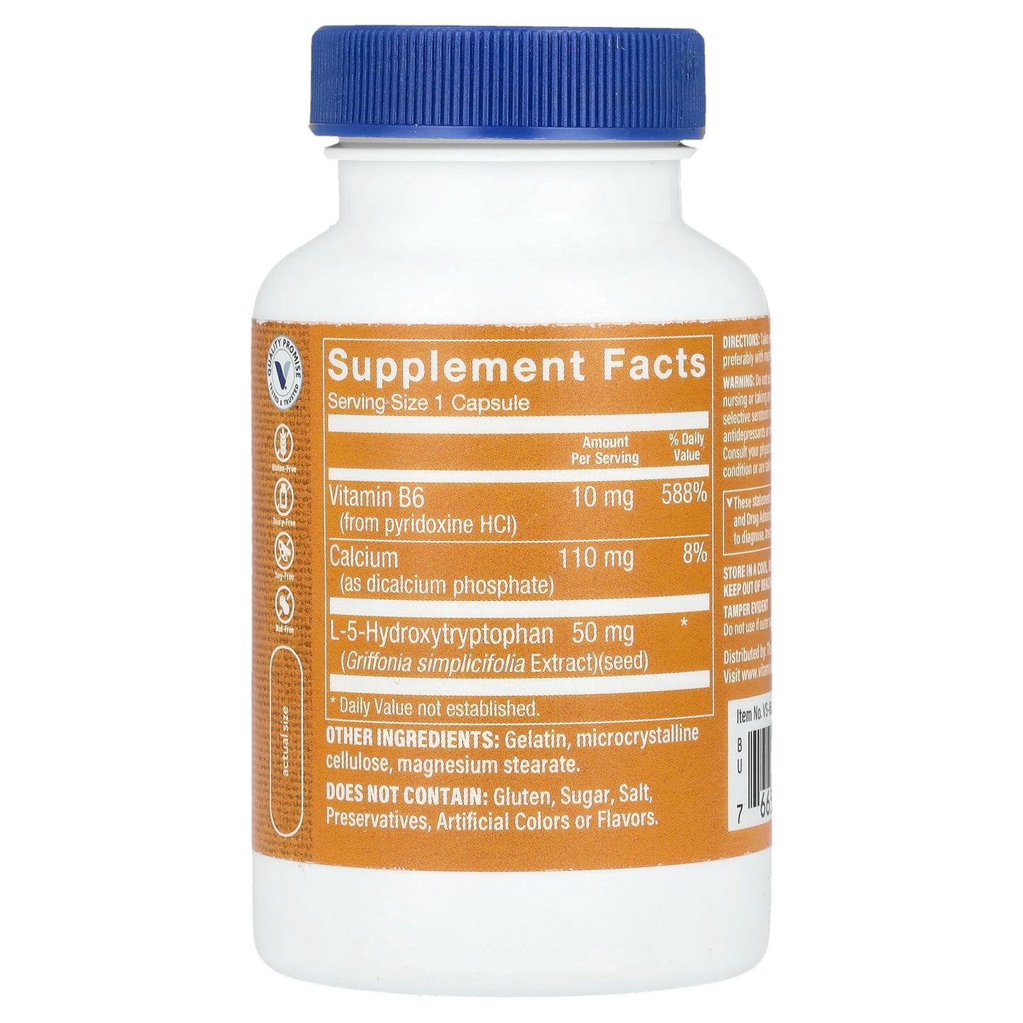 The Vitamin Shoppe, 5- HTP With Vitamin B6, 120 Capsules