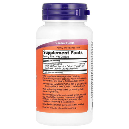 NOW Foods, Quercetin Phytosome, 90 Veg Capsules (250 mg per Capsule)