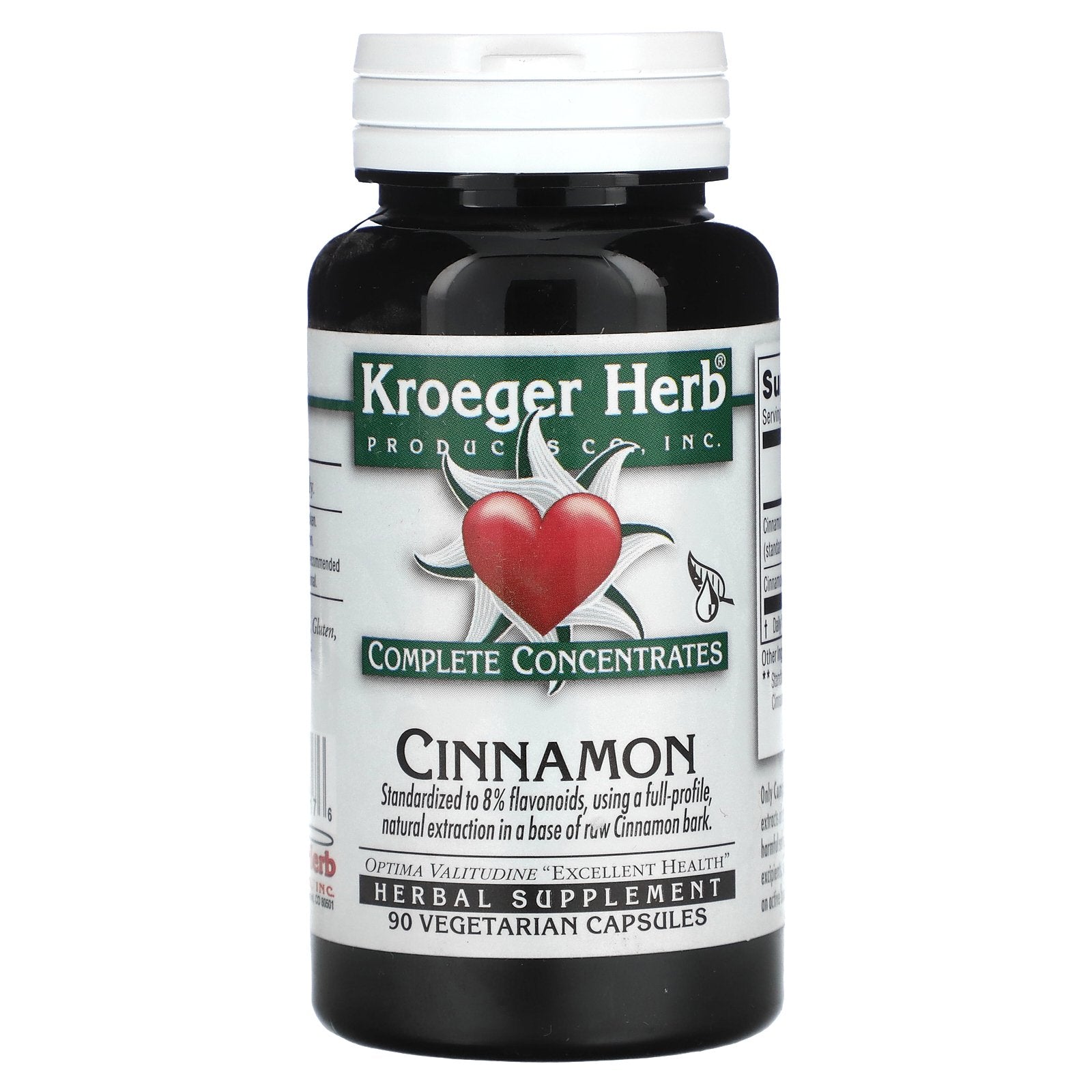 Kroeger Herb Co, Complete Concentrates, Cinnamon, 90 Vegetarian Capsules (200 mg per Capsule)