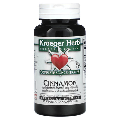 Kroeger Herb Co, Complete Concentrates, Cinnamon, 90 Vegetarian Capsules (200 mg per Capsule)