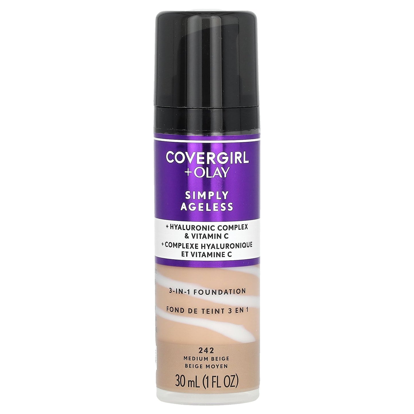 Covergirl, Olay Simply Ageless, 3-in-1 Foundation, 242 Medium Beige, 1 fl oz (30 ml)