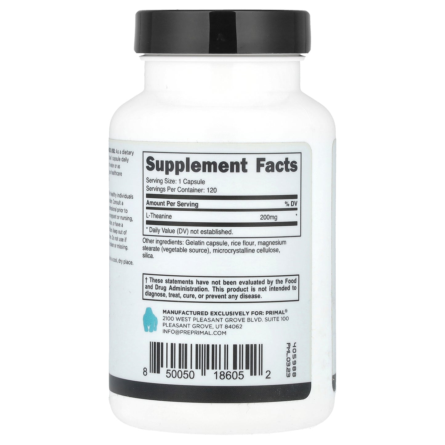 PrePrimal, L-Theanine, 200 mg, 120 Capsules