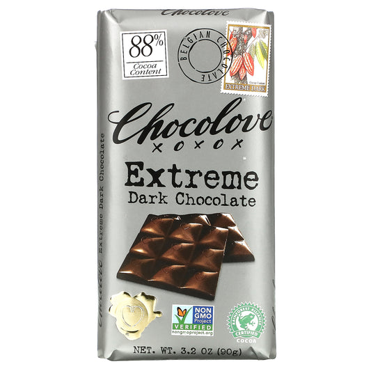 Chocolove, Extreme Dark Chocolate, 88% Cocoa Content, 3.2 oz (90 g)
