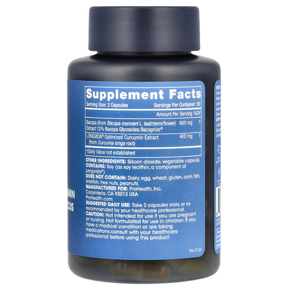 ProHealth Longevity, Optimized Curcumin, Brain and Focus, 60 Capsules