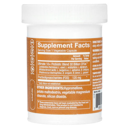 The Vitamin Shoppe, Ultimate 10+ Probiotics, 30 Billion CFU, 60 Vegetable Capsules