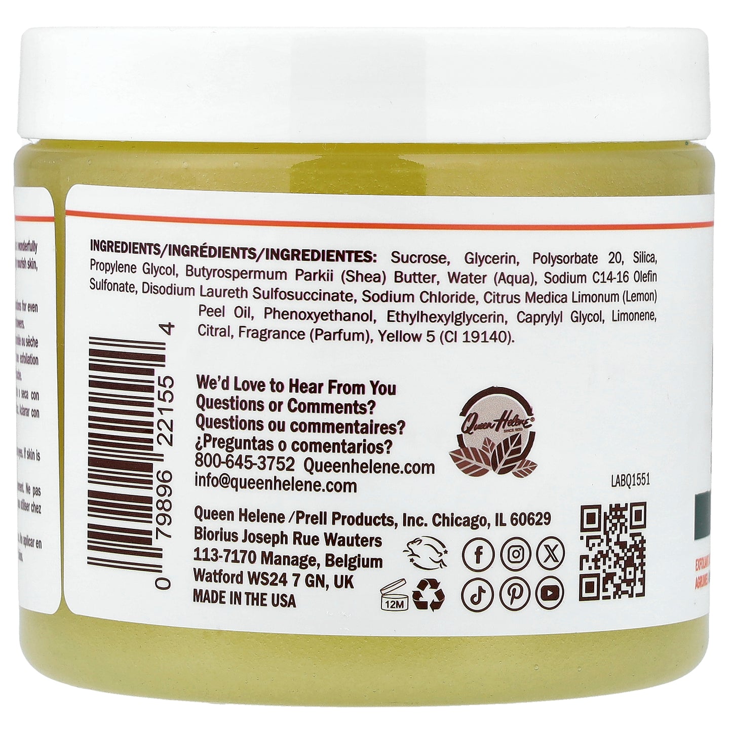 Queen Helene, Radiant Sugar Scrub, Citrus , 20 oz (567 g)