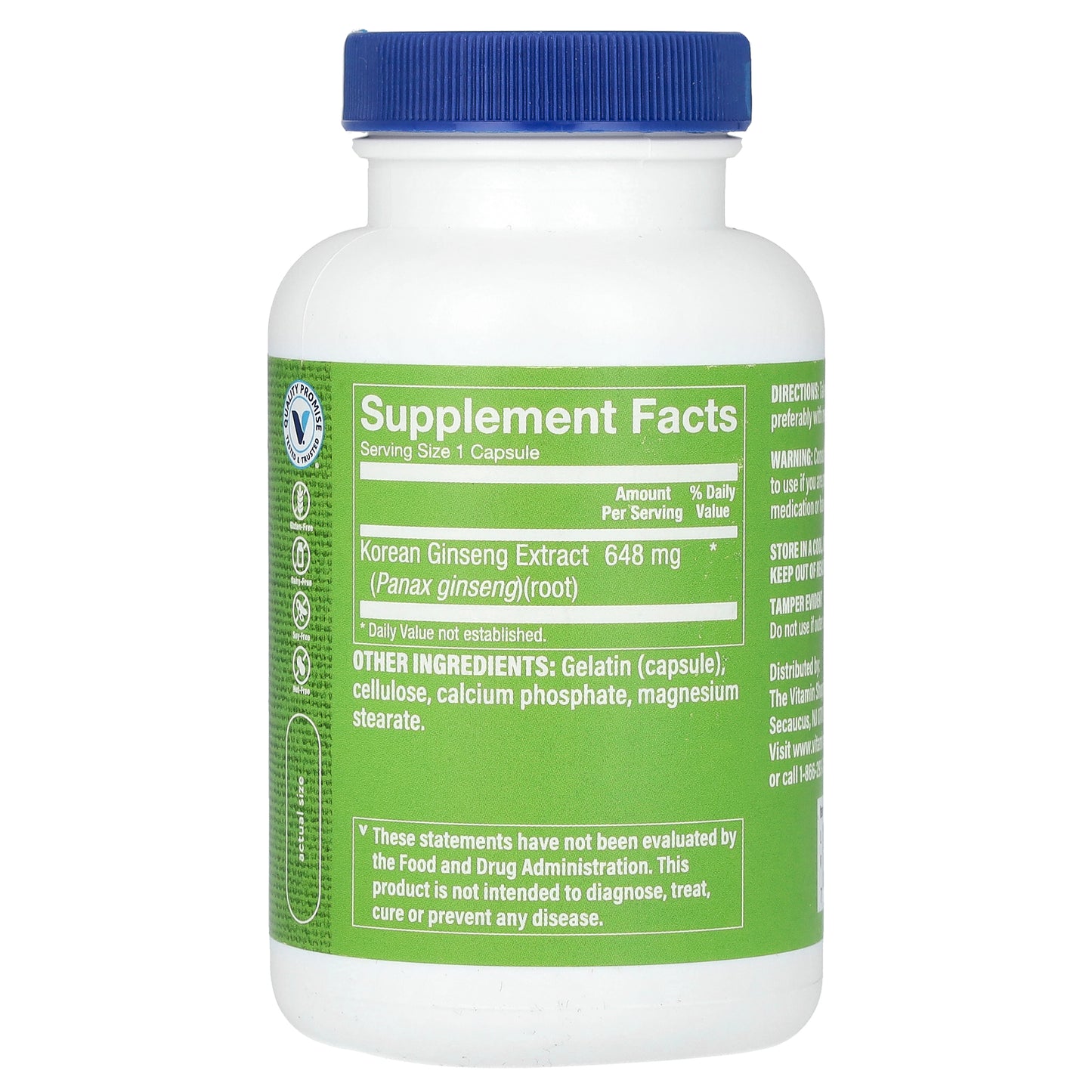 The Vitamin Shoppe, Korean Ginseng, 120 Capsules (648 mg per Capsule)