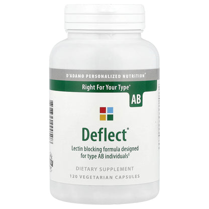 D'adamo, Deflect® AB, Lectin Blocking Formula, 120 Vegetarian Capsules