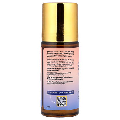 Queen of the Thrones, Organic Castor Oil with Rose Quartz Roller, 1.7 fl oz (50 ml)