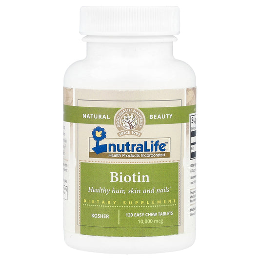 NutraLife, Biotin, 10,000 mcg, 120 Easy Chew Tablets