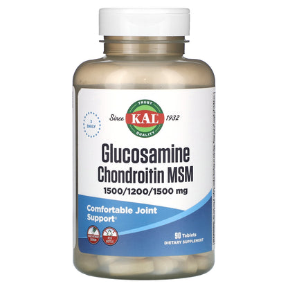 KAL, Glucosamine Chondroitin MSM, 90 Tablets