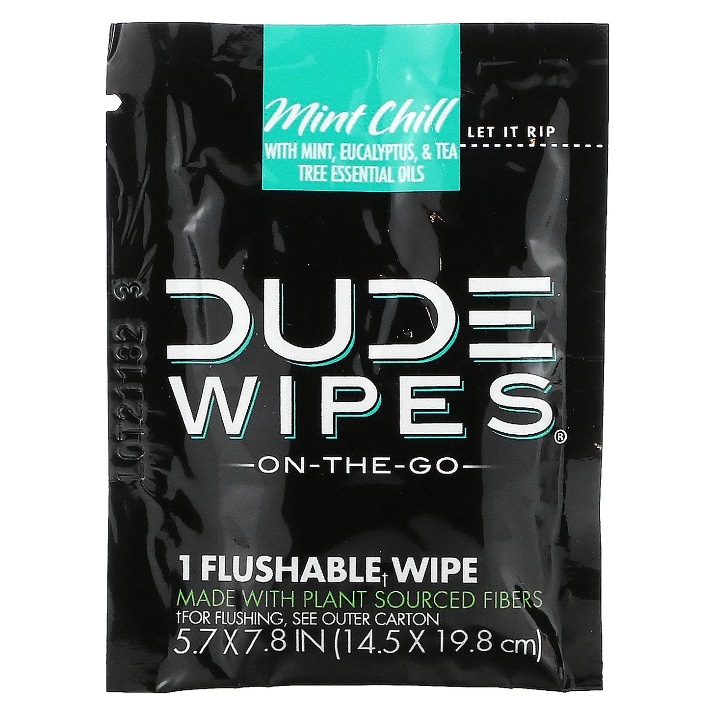 Dude Products, Wipes, On-The-Go, Flushable Wipes, Mint Chill, 30 Individually Wrapped Wipes, (5.7 x 7.8 in) Each