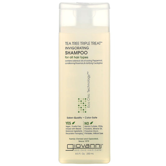 Giovanni, Tea Tree Triple Treat, Invigorating Shampoo, For All Hair Types, 8.5 fl oz (250 ml)