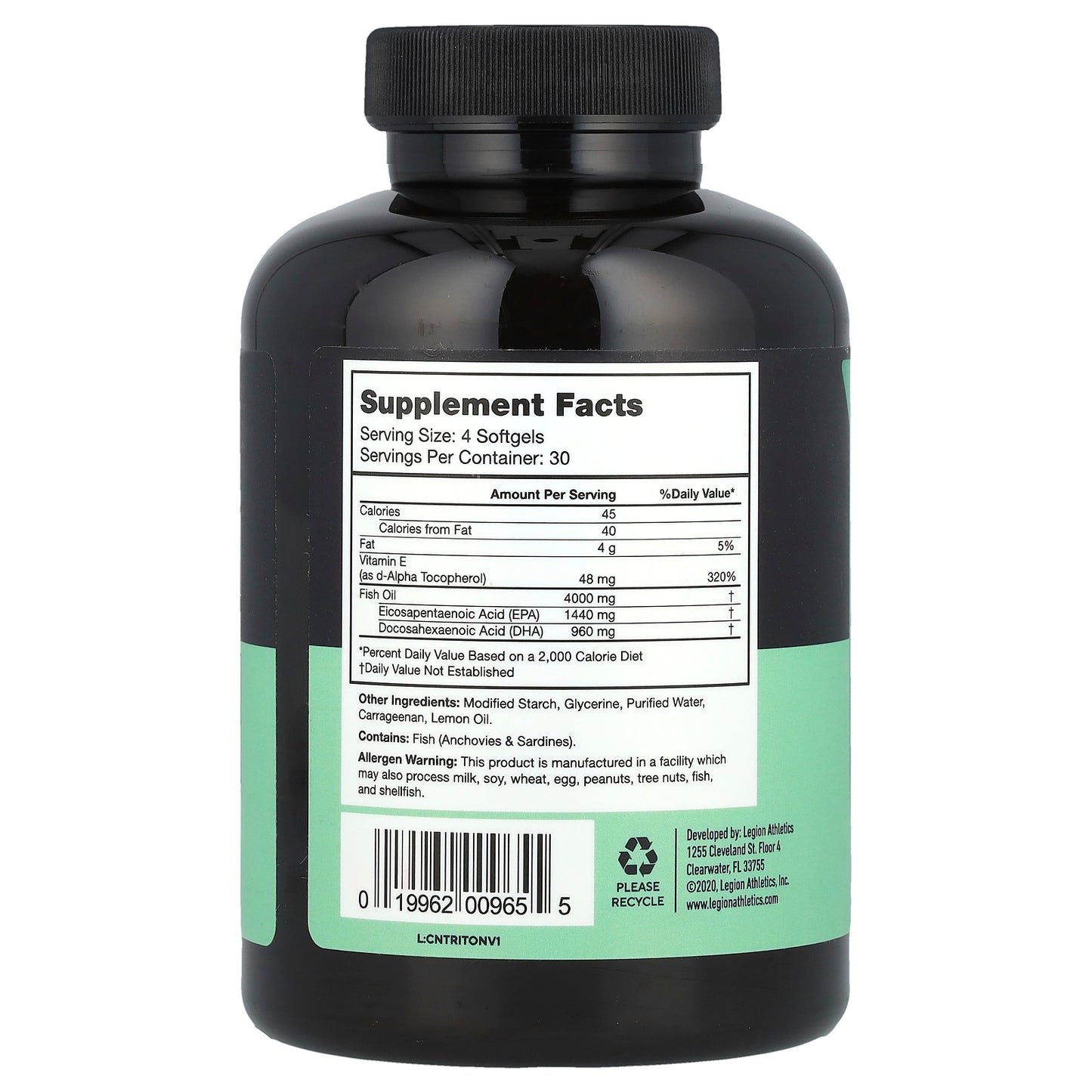 Legion Athletics, Triton Fish Oil, 120 Softgels