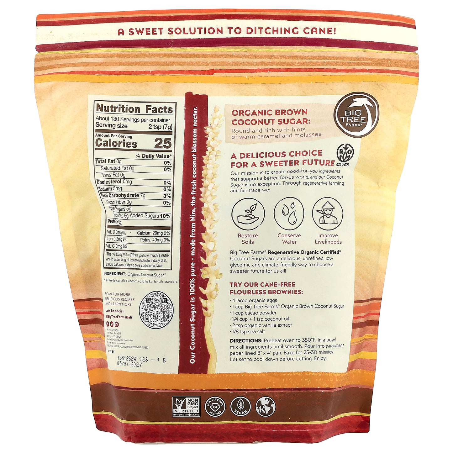 Big Tree Farms, Brown Coconut Sugar, 2 lbs (907 g)