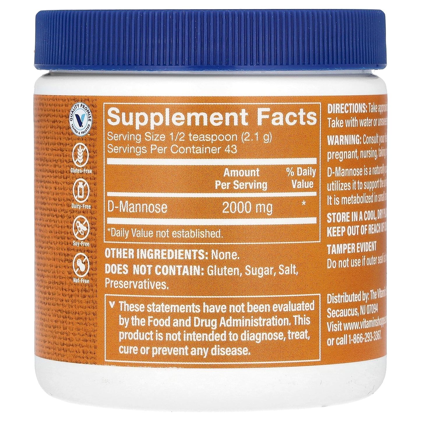 The Vitamin Shoppe, D-Mannose Powder, 3.2 oz (90.3 g)