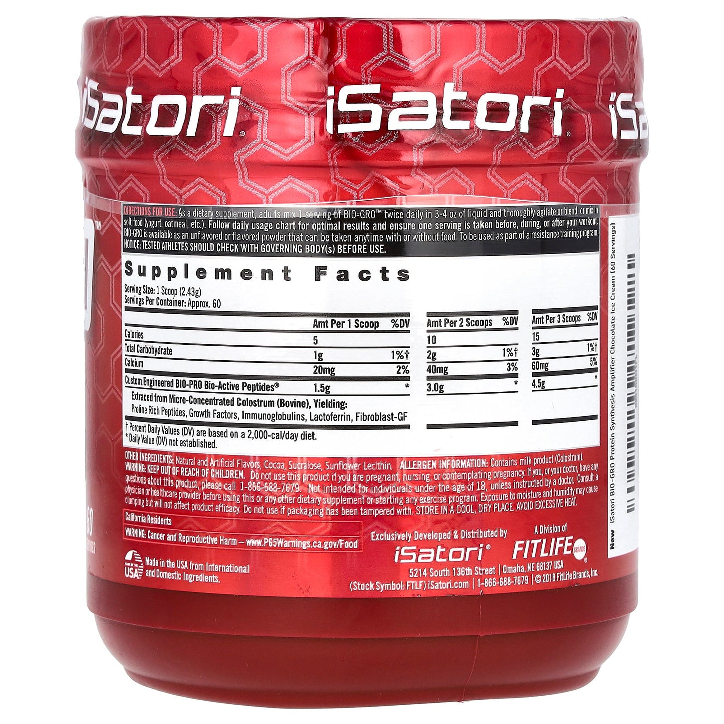 Isatori, Bio-Gro, Protein Synthesis Amplifier, Chocolate Ice Cream, 5.15 oz (146 g)