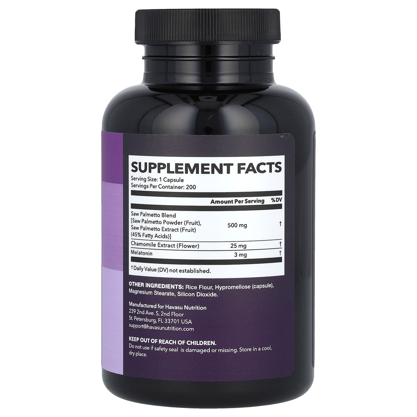 Havasu Nutrition, Saw Palmetto PM Formula + Melatonin, 200 Capsules