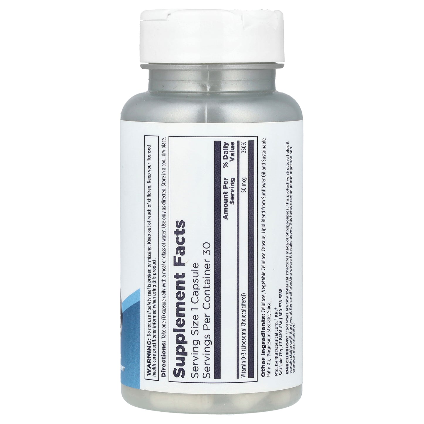 KAL, Liposomal D-3, High Potency, 50 mcg, 30 VegCaps