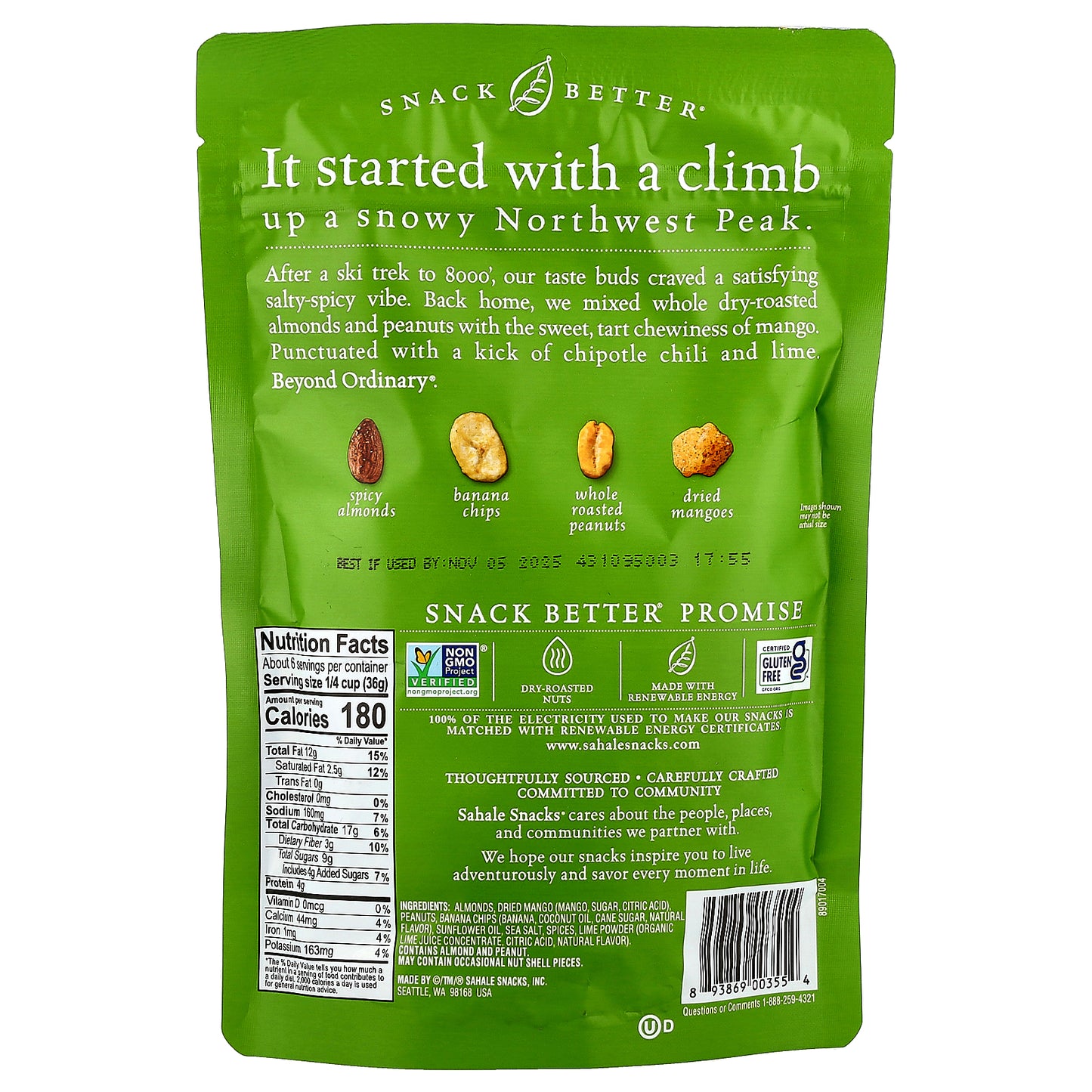 Sahale Snacks, Almond Trail Mix, Mango Tango, 8 oz (227 g)